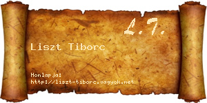 Liszt Tiborc névjegykártya